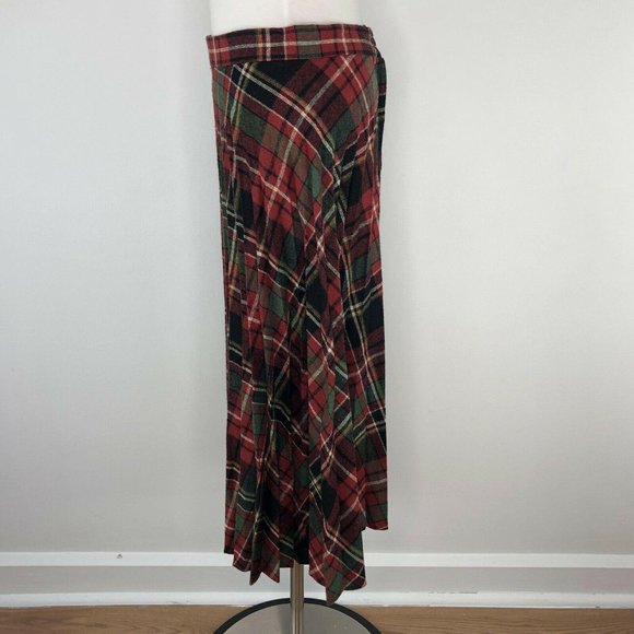 Vtg Catch Can Red Green Pleated Christmas Plaid Sk - Picture 2 of 8